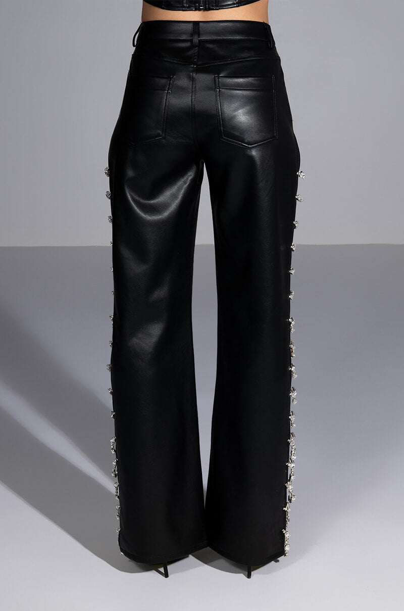 COVERED IN ICE FAUX LEATHER PANT