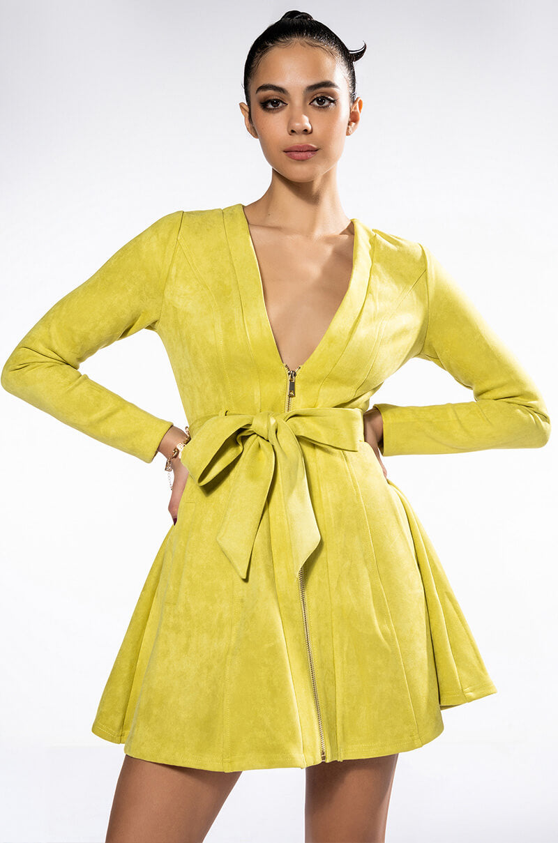 SEXY FAUX SUEDE DRESSY MINI