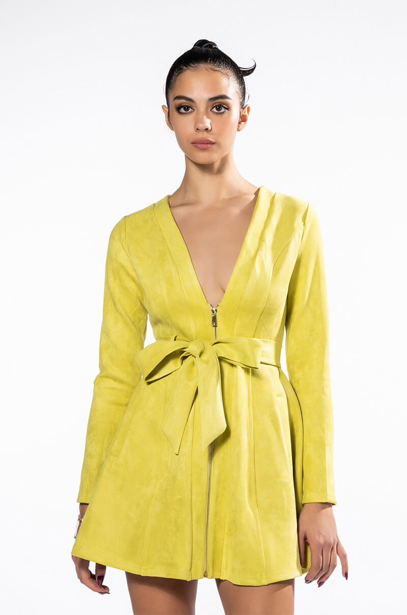 SEXY FAUX SUEDE DRESSY MINI