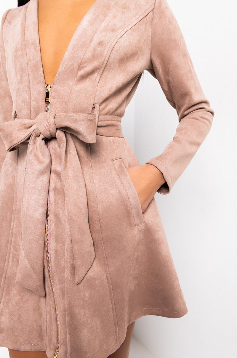 SEXY FAUX SUEDE DRESSY MINI