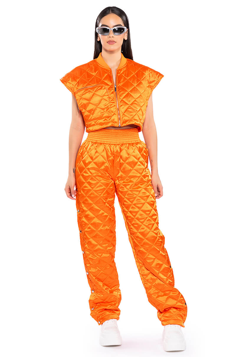 ARYA QUILTED SATIN BREAKAWAY JOGGER