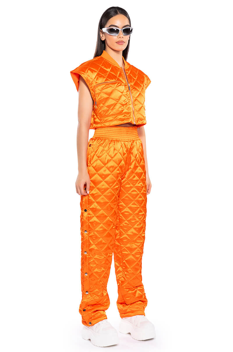 ARYA QUILTED SATIN BREAKAWAY JOGGER