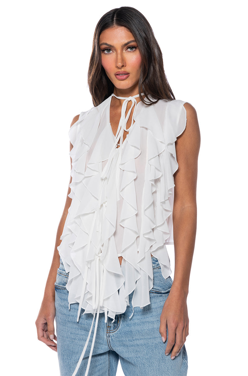 CURIOUS ABOUT YOU RUFFLE TOP