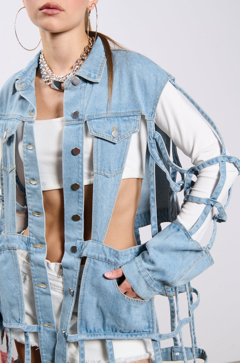 CUT IT OUT DENIM JACKET