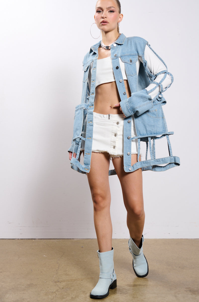 CUT IT OUT DENIM JACKET