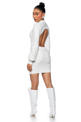 DAY TO NIGHT EMBELLISHED KNIT DRESS