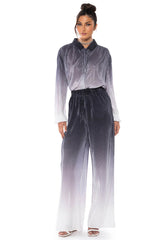 DAY TO NIGHT PLEATED SATIN BUTTON DOWN