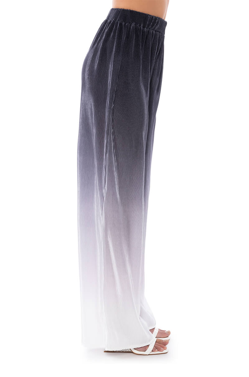 DAY TO NIGHT PLEATED SATIN WIDE LEG PANTS