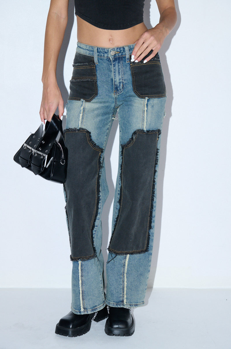 DEEP IN THE BOTTOM DISTRESSED DENIM PANT