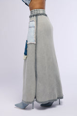 DENIM DREAMS ZIPPER DETAIL MAXI SKIRT