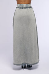 DENIM DREAMS ZIPPER DETAIL MAXI SKIRT