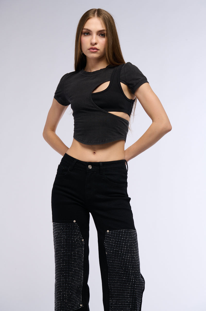 DIFFERENT DIRECTIONS BRA T SHIRT COMBO