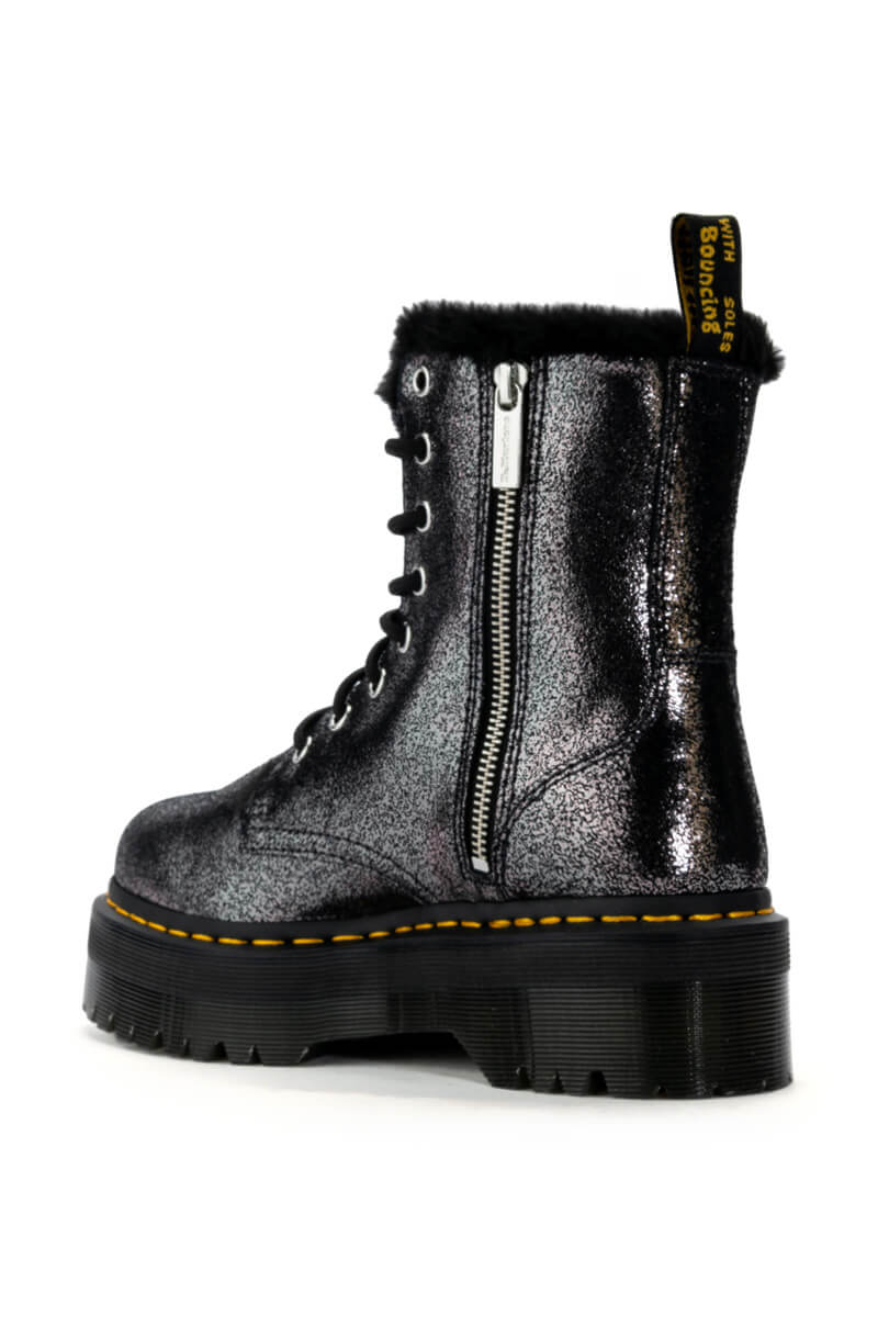 DR MARTENS JADON FUR LINED DISTRESSED METALLIC