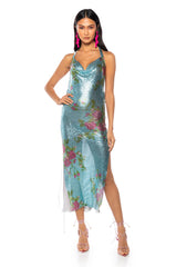 DAYDREAM LIGHT BLUE FLORAL MAXI DRESS