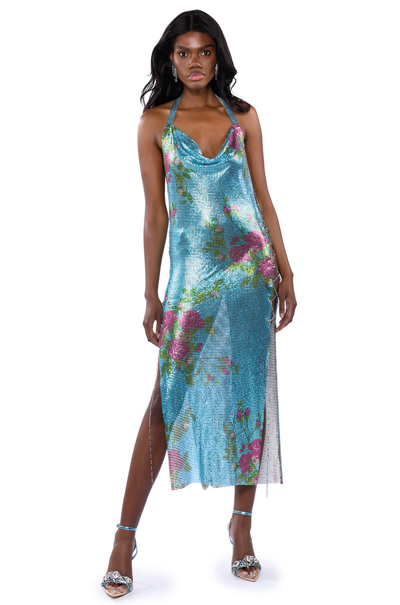 DAYDREAM LIGHT BLUE FLORAL MAXI DRESS