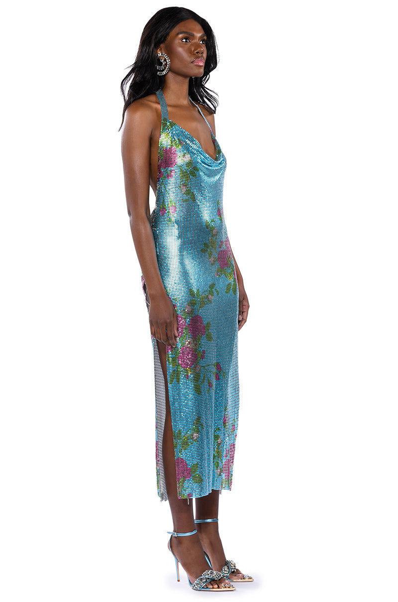 DAYDREAM LIGHT BLUE FLORAL MAXI DRESS