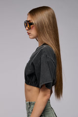 DRESSED FOR SUCCESS GRAPHIC CROP T SHIRT