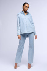 EFFORTLESS GLAM RHINESTONE STRIPE RELAXED FIT JEAN