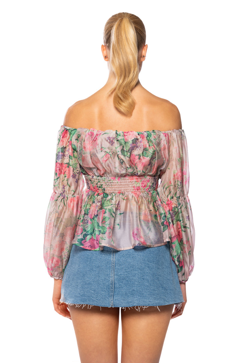 ESME OFF THE SHOULDER PRINTED BLOUSE