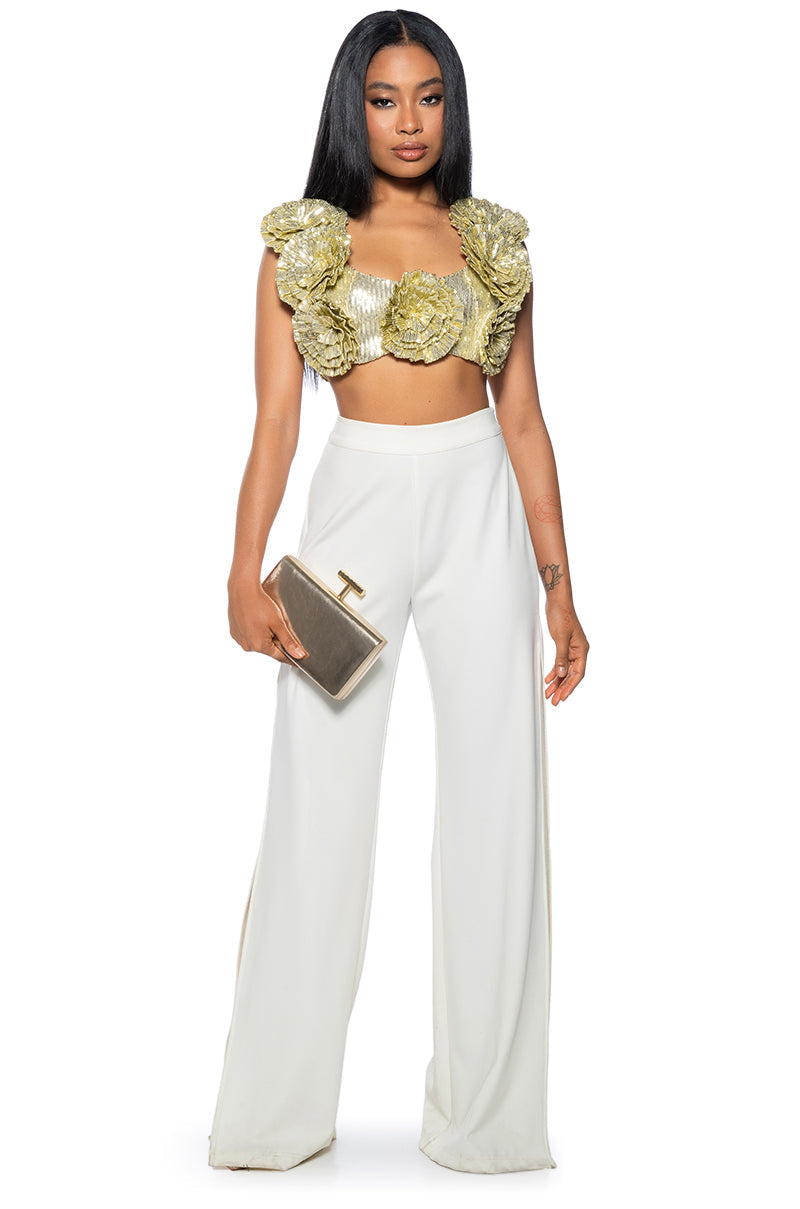 EVERY ROSE SEQUIN CROP TOP