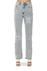 FACE ART STRAIGHT LEG JEANS