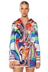 FEELING OTHERWORLDLY PRINTED TOP AND SKIRT SET