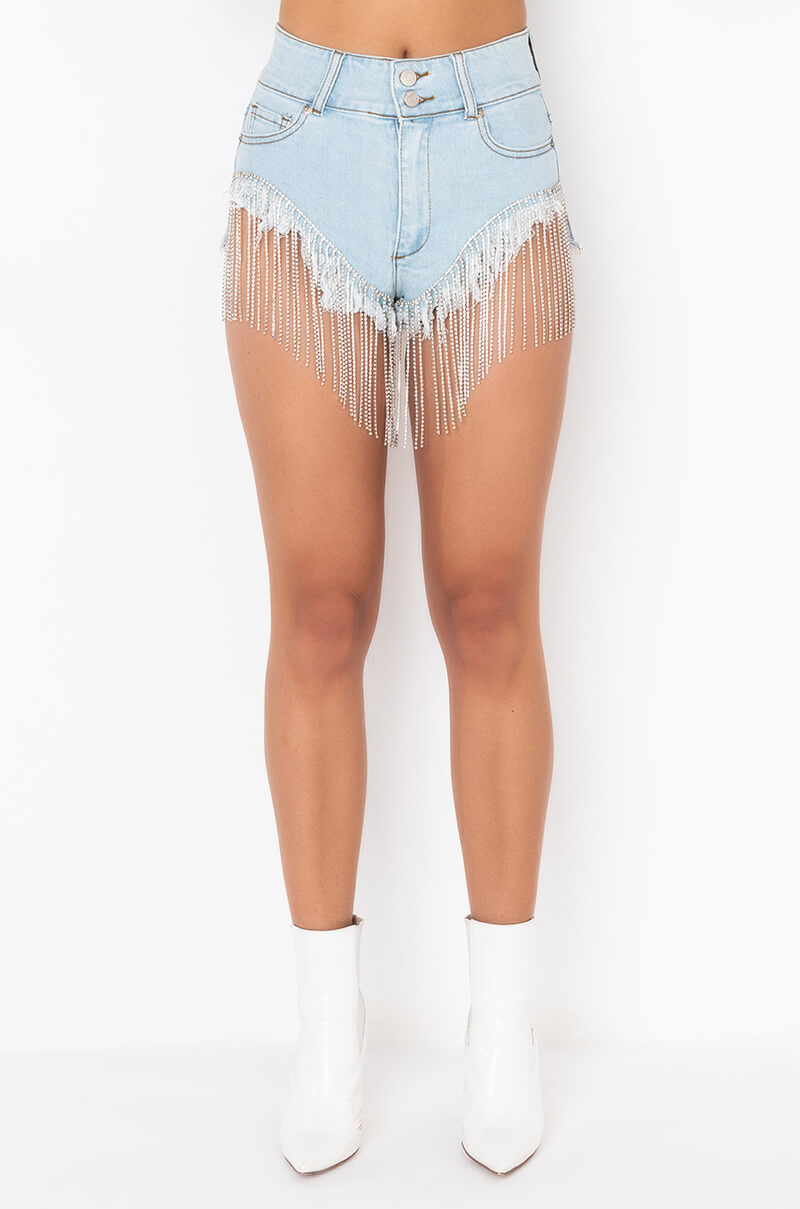 FIESTA RHINESTONE DENIM SHORTS