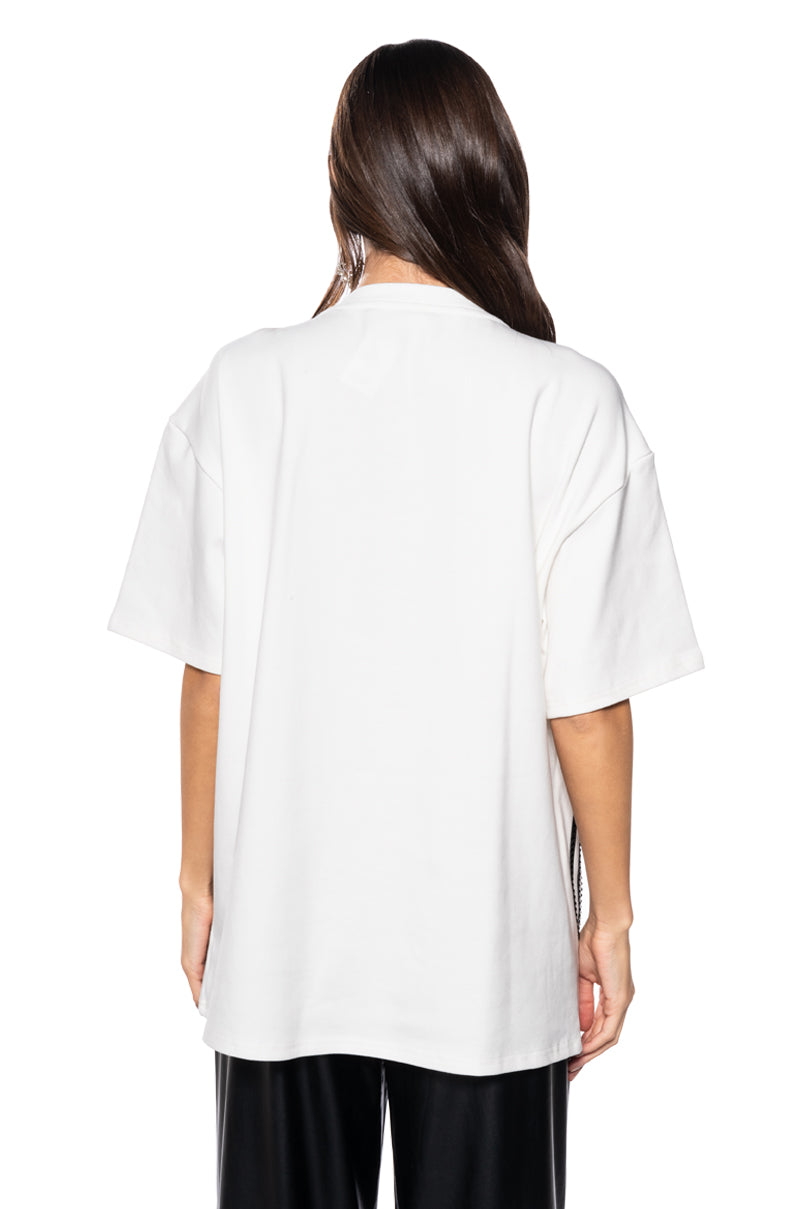 FIGHT THE FEELING EMBELLISHED GRAPHIC T SHIRT