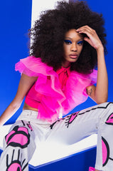 APHRODITE SLEEVELESS MESH BLOUSE