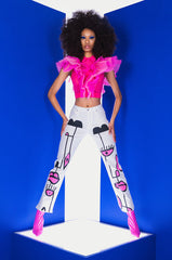 APHRODITE SLEEVELESS MESH BLOUSE