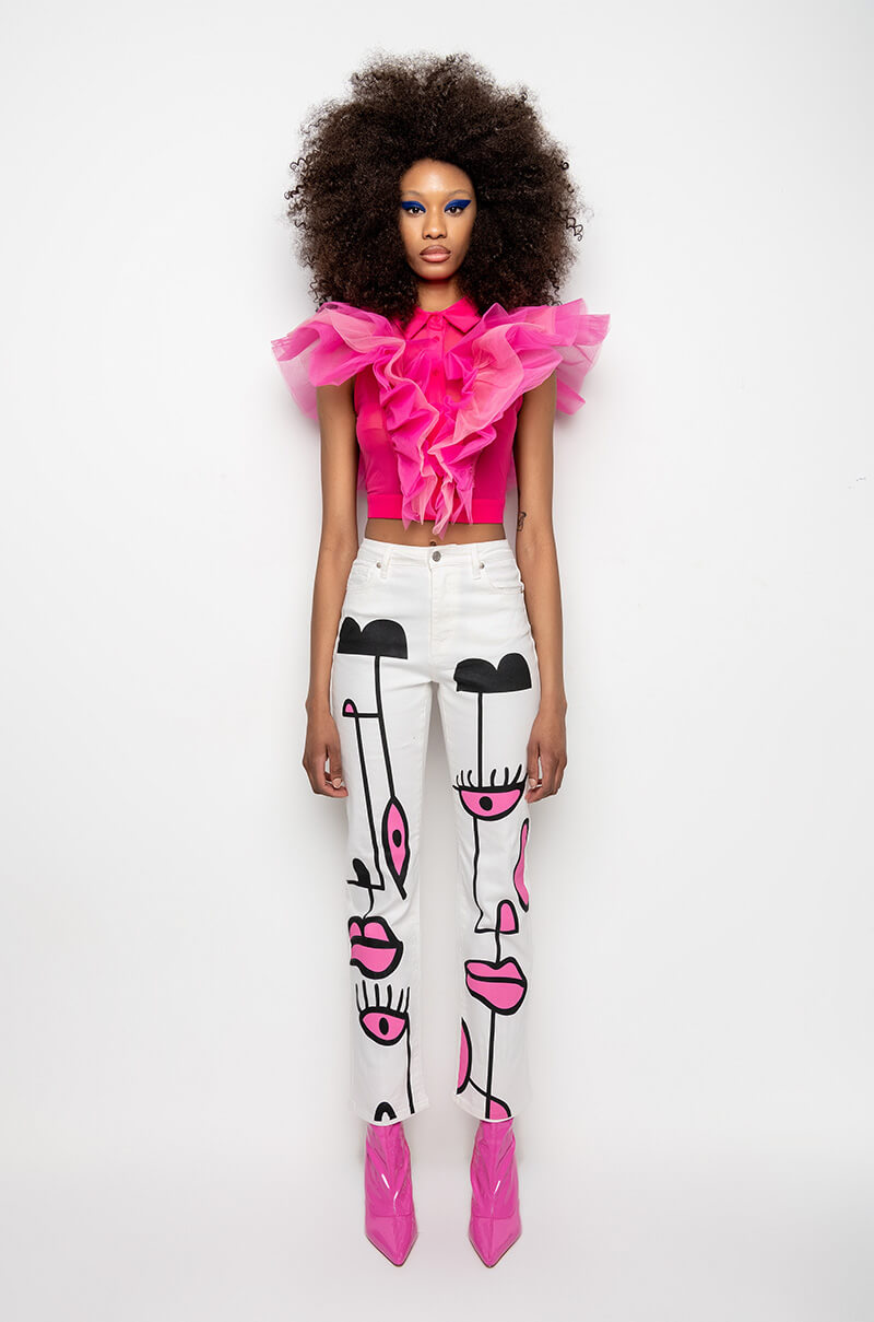 APHRODITE SLEEVELESS MESH BLOUSE