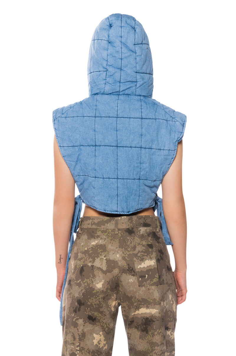 FOLLOW YOU DOWN DENIM PUFFER VEST