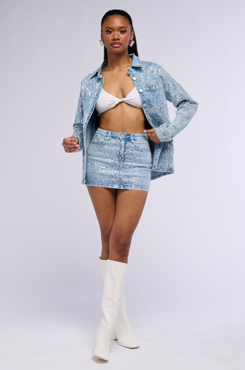 FROM DAY TO NIGHT DENIM MINI SKIRT