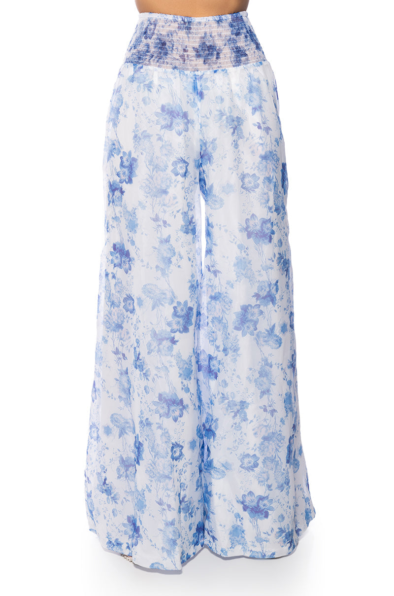 GARDENIA SATIN PALAZZO PANT