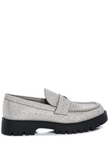 GENTLY EMBELLISHED LOAFER IN SILVER