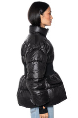 GEORGETOWN PUFFER COAT WITH RIB WAIST