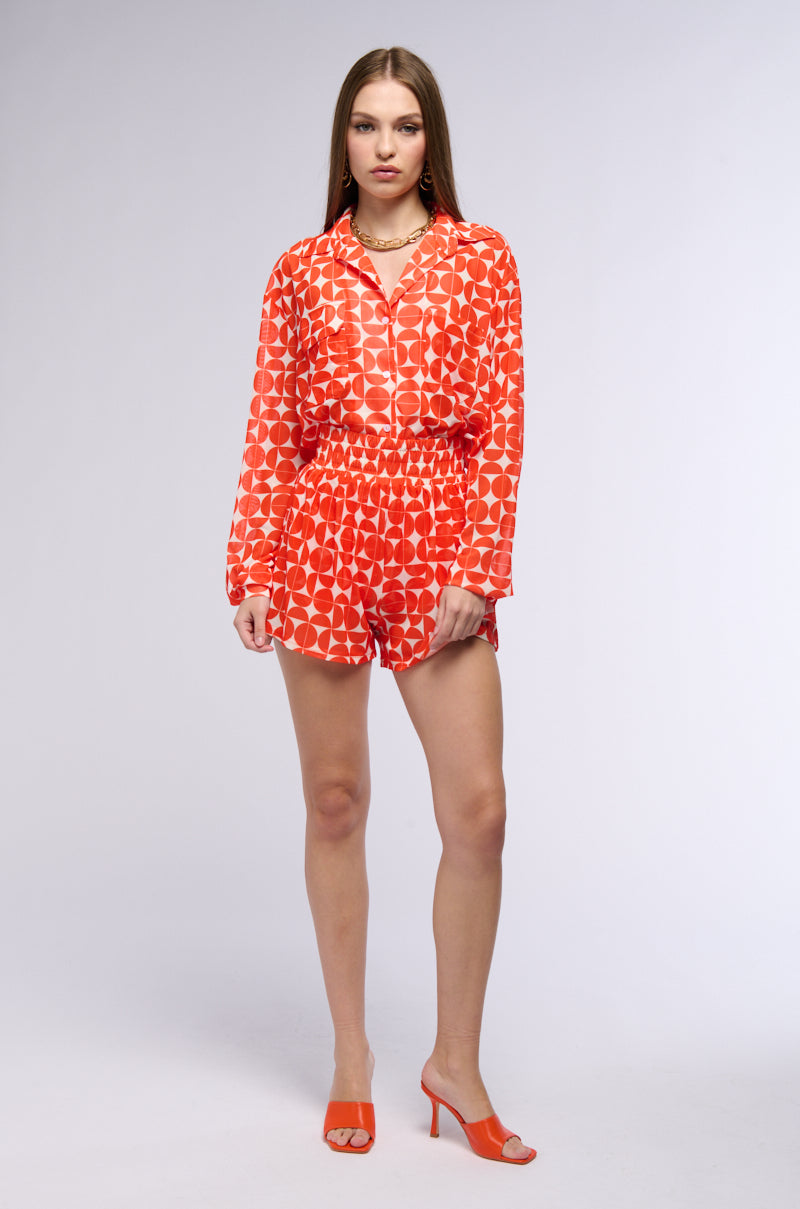 GIVE ME MONEY HONEY PRINTED MESH MINI SHORT