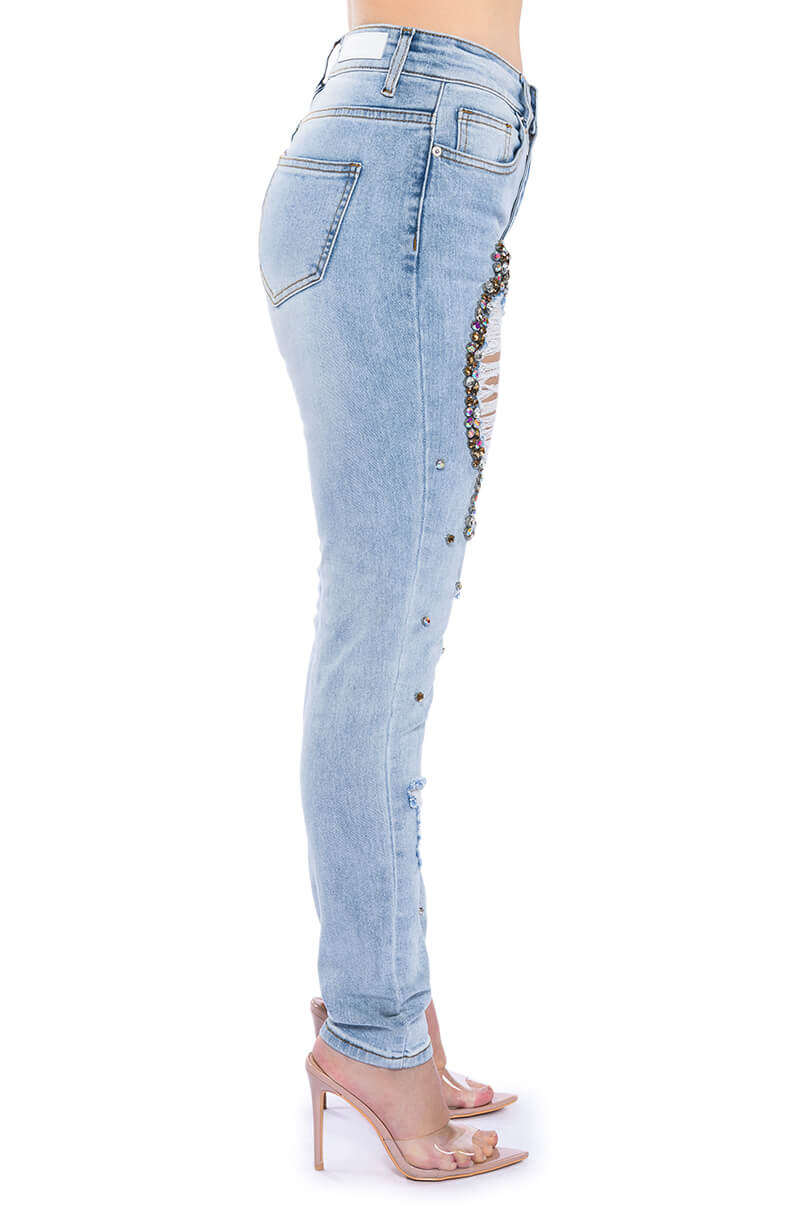 GLAMOUR RHINESTONE SKINNY JEANS