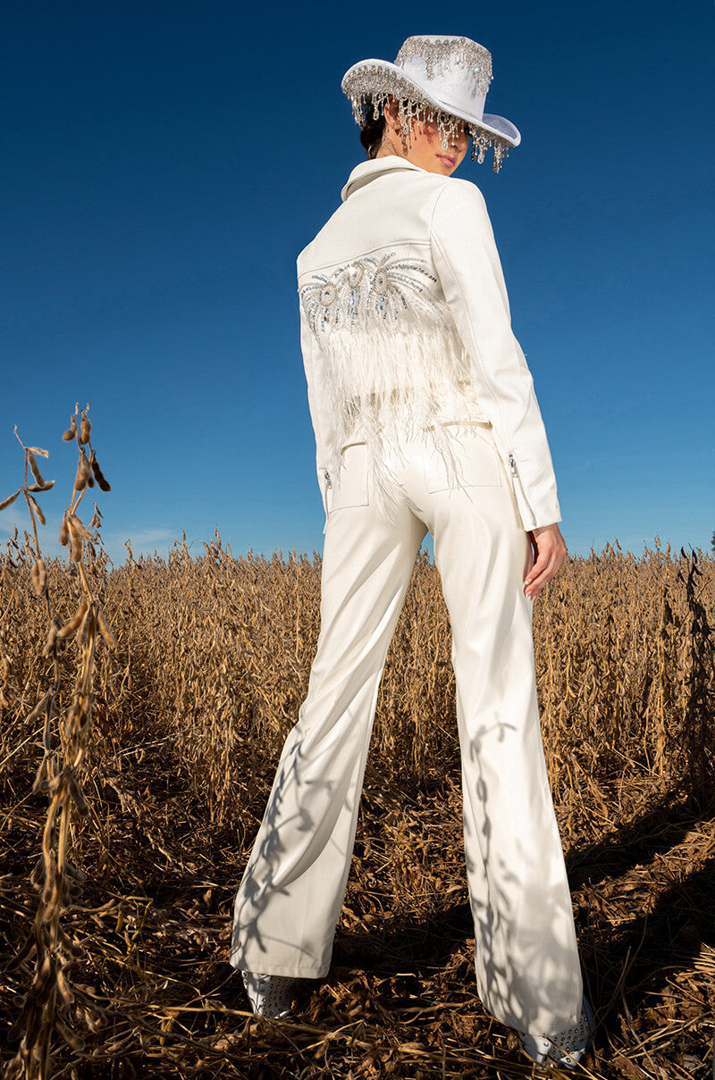 AKIRA BIRTHDAY HAND BEADED MOTO JACKET