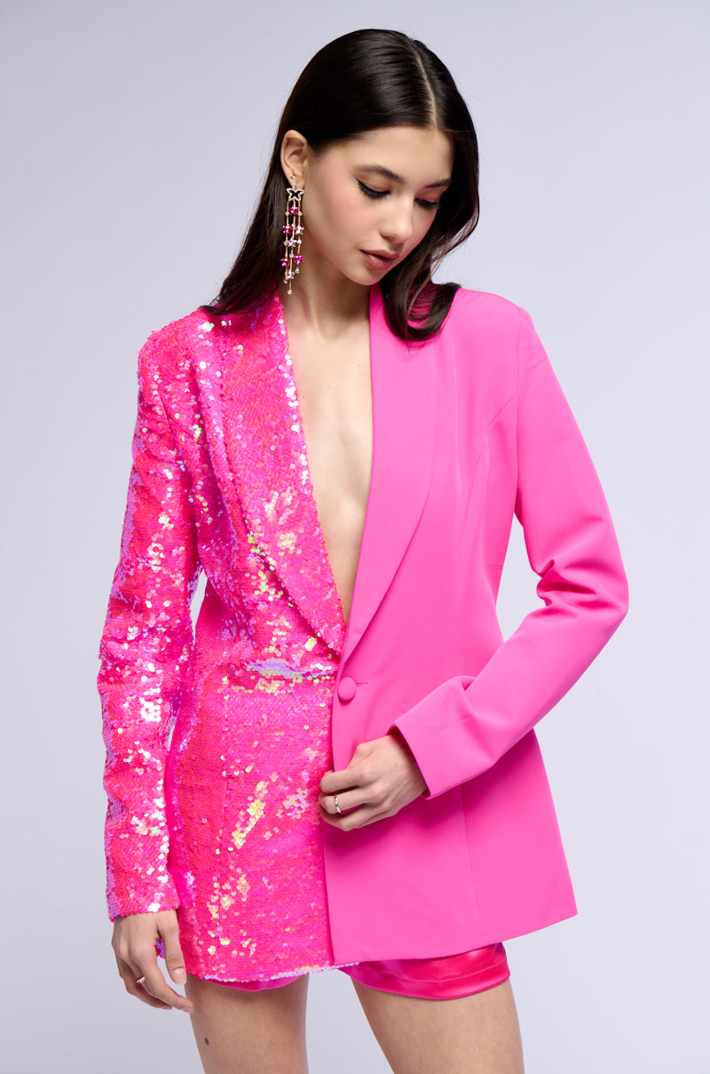 HALF HALF SEQUIN BLAZER