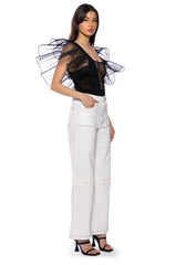 HARLOW BUTTERFLY SLEEVE MESH BODYSUIT