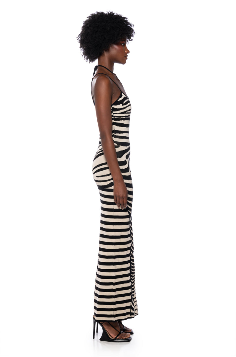 HELENA STRIPED BODYCON MAXI DRESS