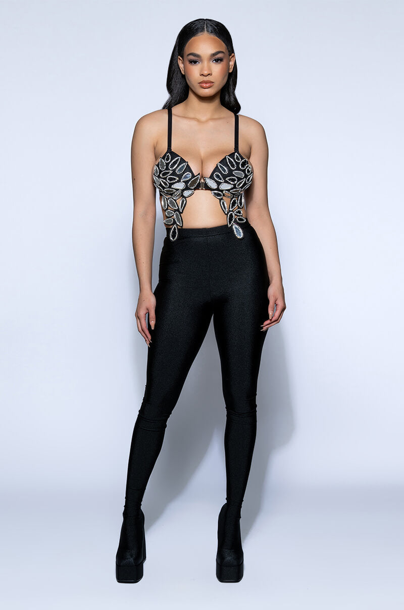 HERE FOR THE DRAMA METALLIC BRA