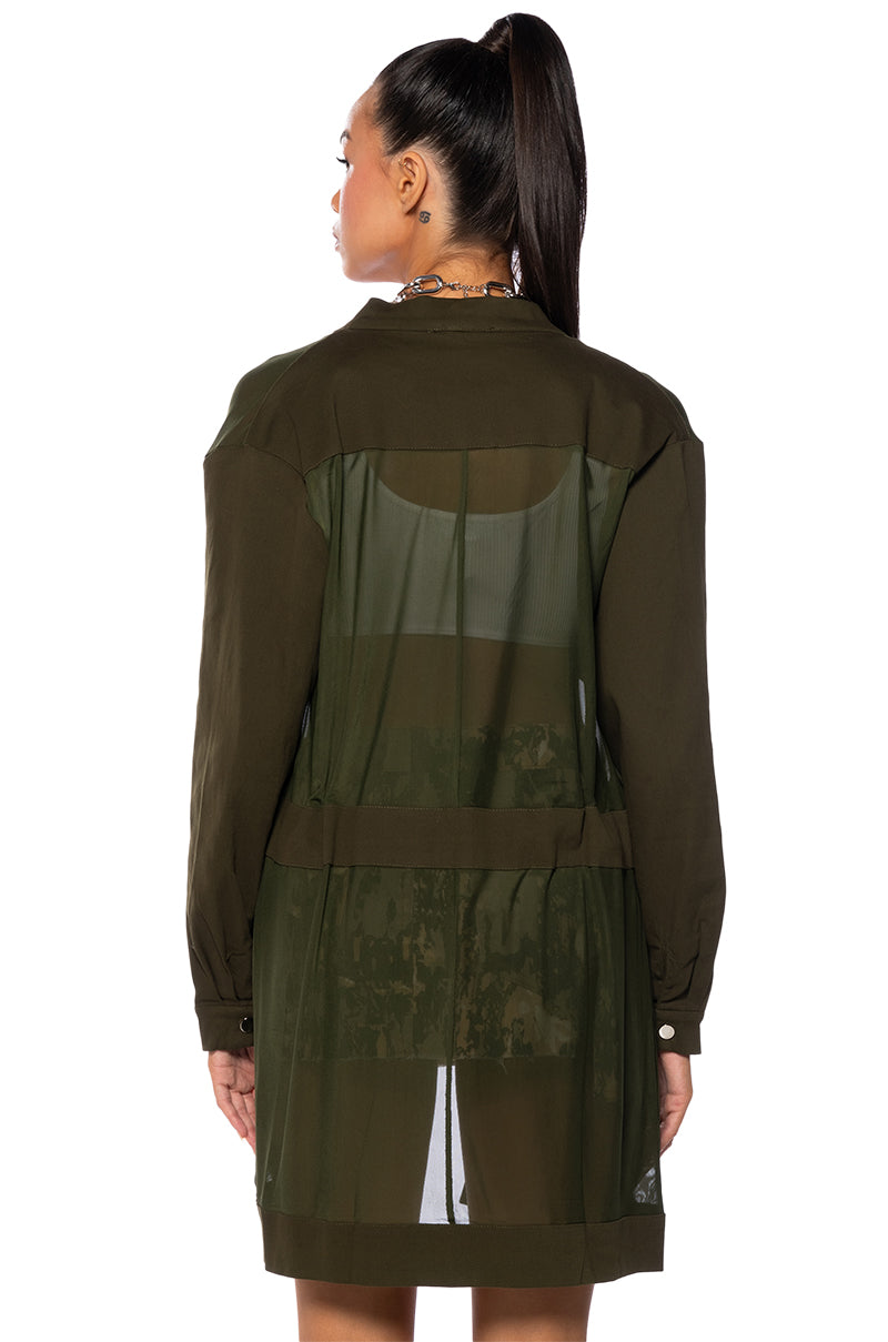 HEY NOW MESH BLAZER DUSTER