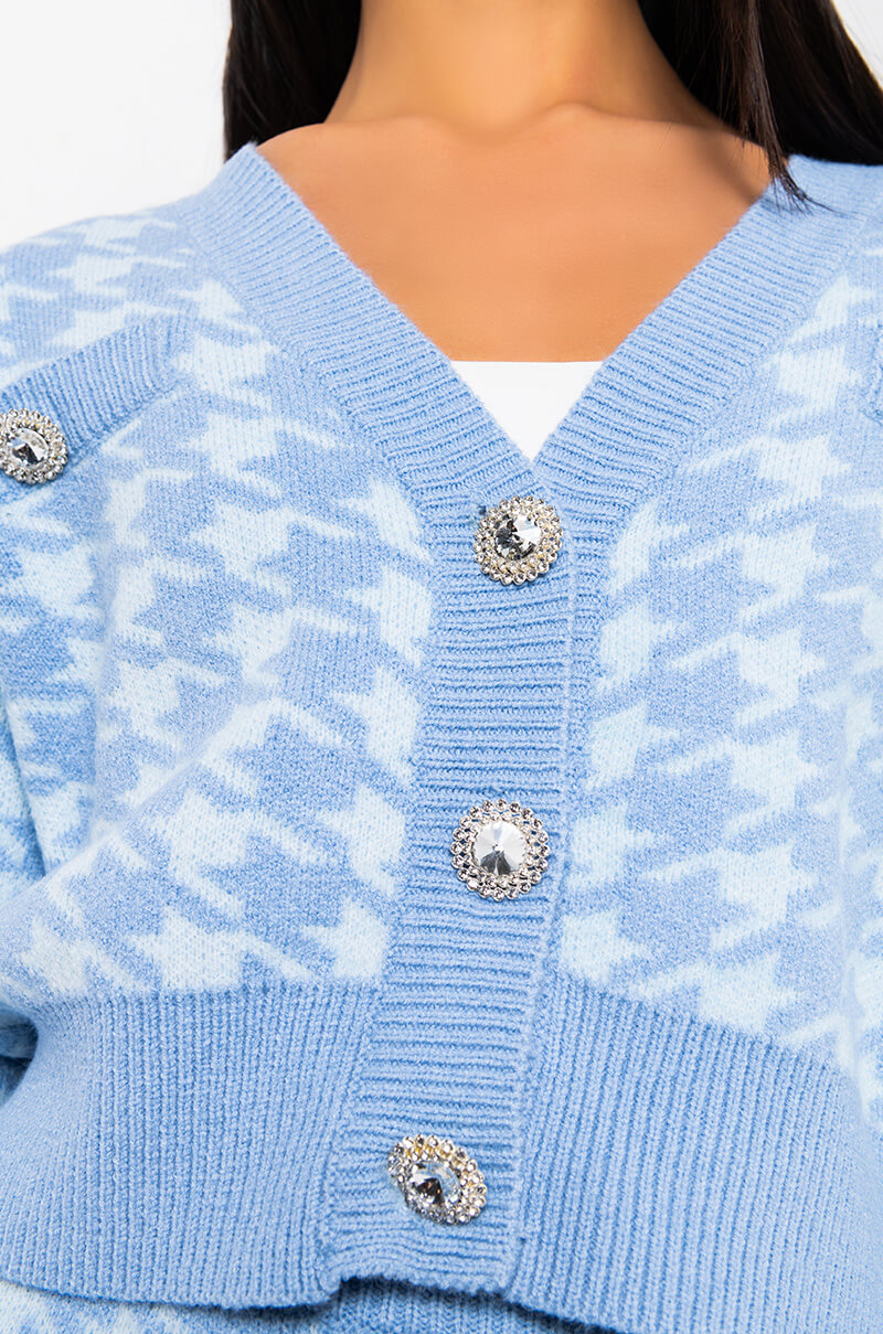 HIGH MAINTENANCE HOUNDSTOOTH CARDIGAN