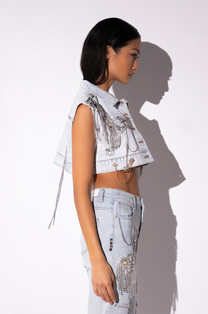 HOUDINI EMBELLISHED DENIM VEST