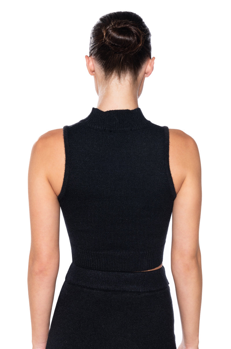 I AM HER EMBELLISHED CROPPED SWEATER