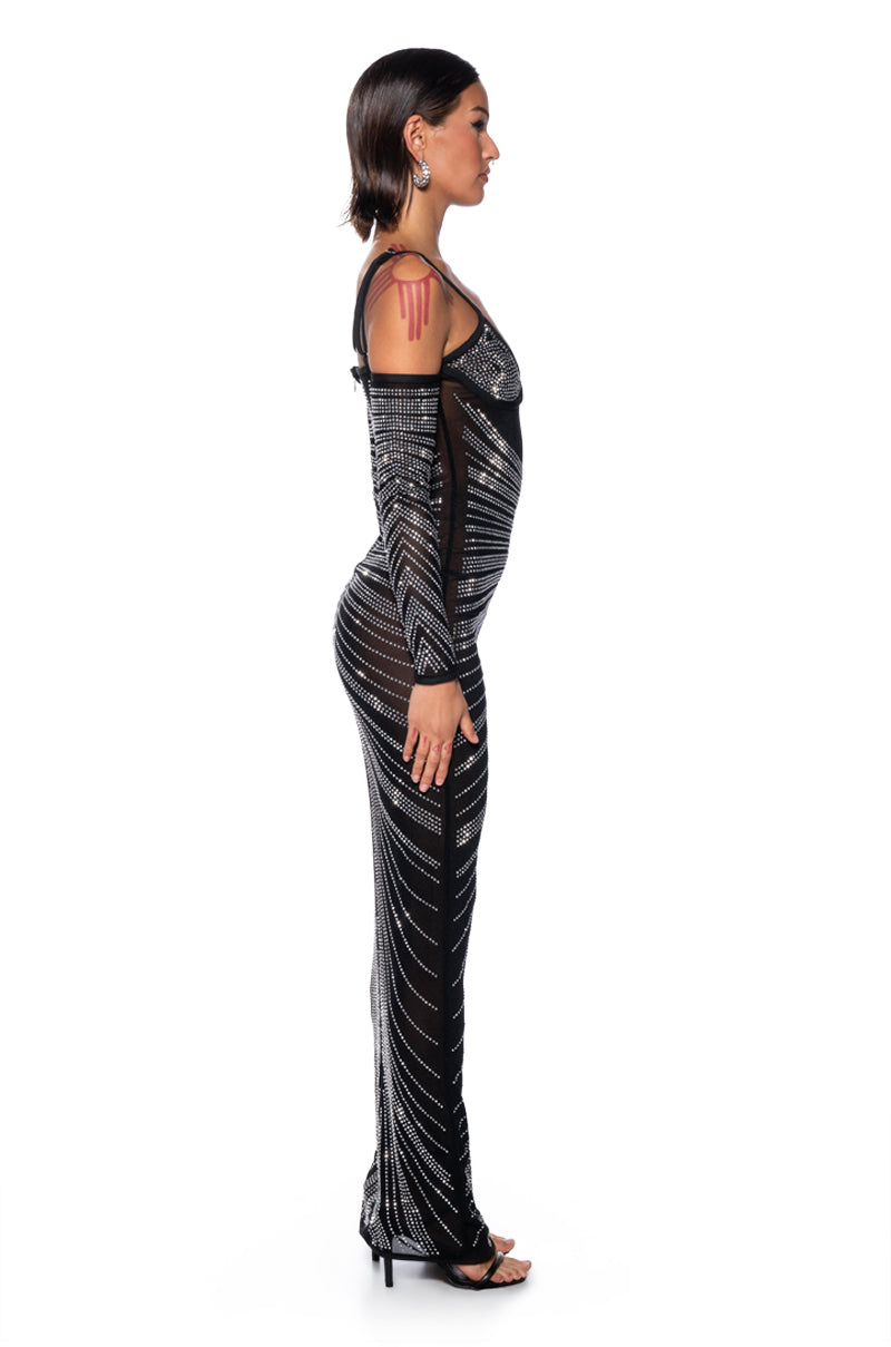 I BRING THE PARTY MESH MAXI DRESS