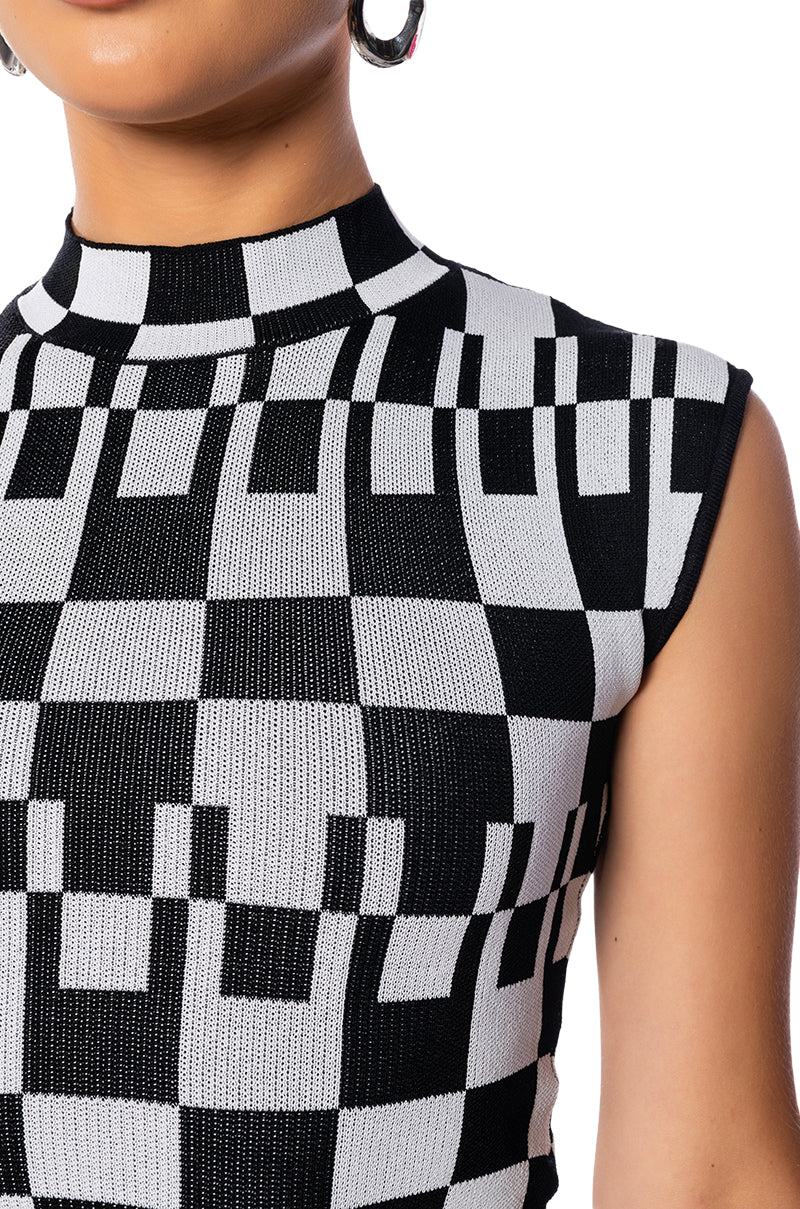 IN MY FEELINGS KNIT MOCK NECK TOP