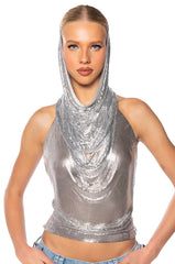 IN MY MIND HOODED CHAINMAIL TOP